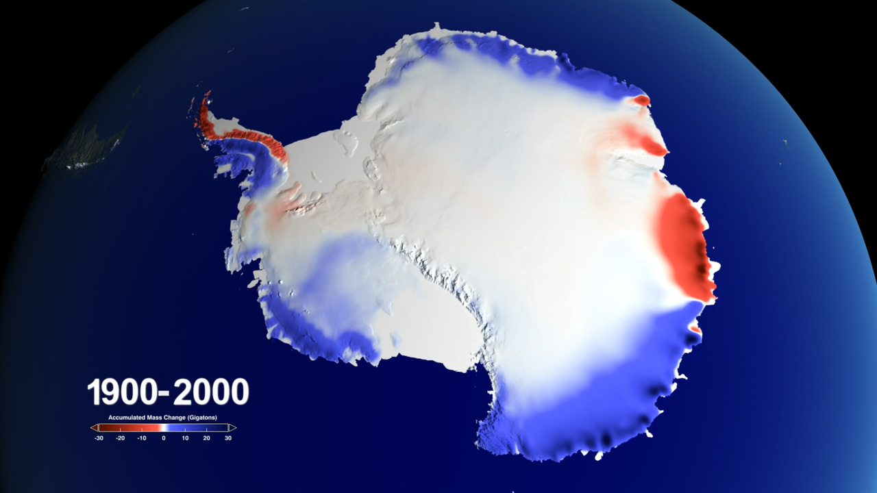 Antarctic snowfall measure contradicts global warming model