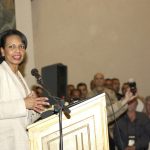 Condoleezza Rice addresses U.S. embassy personnel